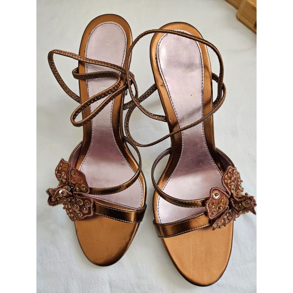 NYT metallic heels, size 7.5